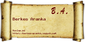 Berkes Aranka névjegykártya